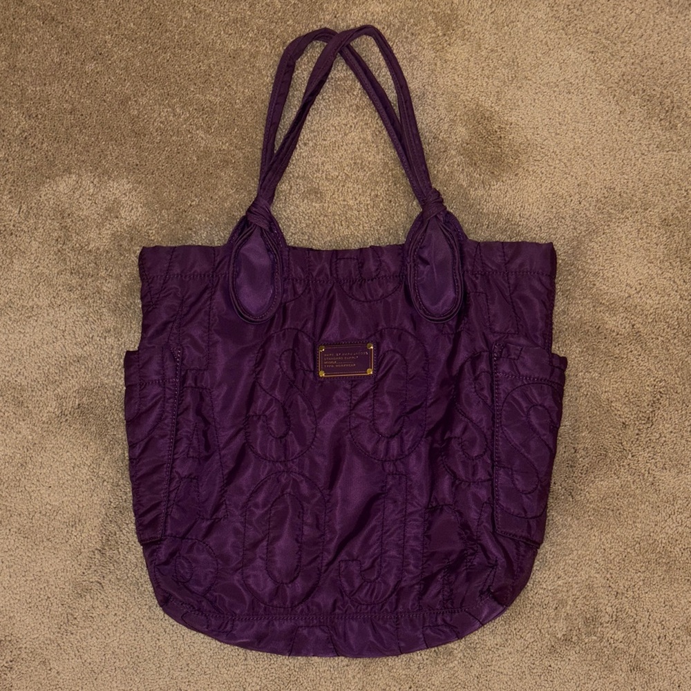 Marc by Marc Jacob Purple Quilted NylonTote Bag